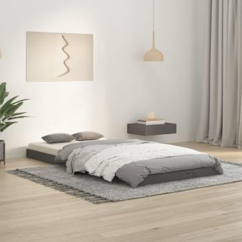 Estructura de cama gris 90x200 cm de madera maciza de pino vidaXL