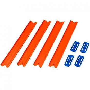 Hot Wheels Track Builder, Pack de 4 pistas rectas, accesorios para pistas de coches