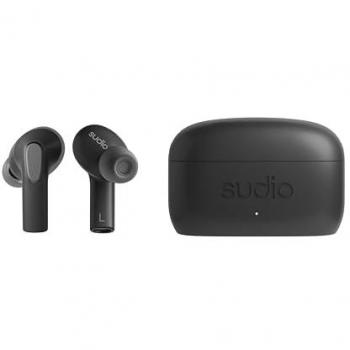 Auriculares In Ear Sudio E3 Bluetooth® Estéreo Negro con Cancelación de Ruido y Estuche de Carga Táctil