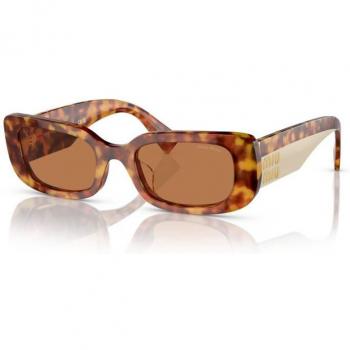 Miu Miu MU08YS 4BW2Z1 Women's Square Sunglasses Tortoiseshell Light Havana Size 51