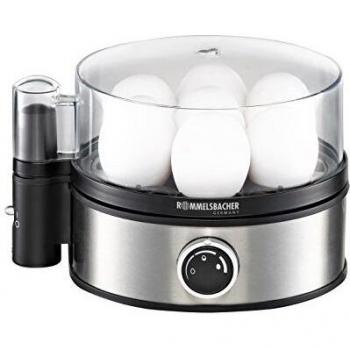 Rommelsbacher ER CUECEHUEVOS 7 Huevos 400 W Negro, Acero Inoxidable, Transparente, 7 litros, 44 Decibelios, Multicolour