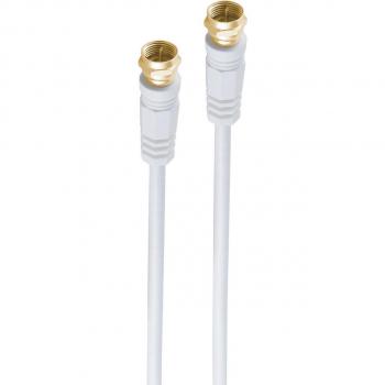 Cable de Conexión SAT Shiverpeaks BASIC-S, F-Stecker a F-Stecker, 100% Blindado, Contactos Dorados, > 100 dB, con Filtro de Corriente de Manto, Blanco,