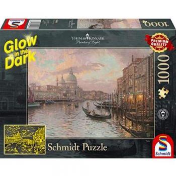 Puzzle 1000 Piezas Thomas Kinkade En las Calles de Venecia Brilla en la Oscuridad