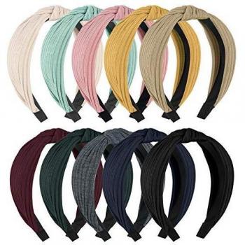 HBselect Diademas Pelo Nudo 10 Pcs,Suave Punto Turbantes Para Chica Mujer Multicolor Accesorio Pelo