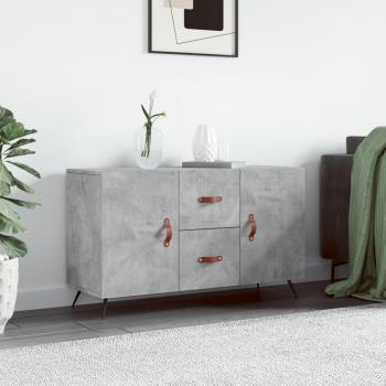 Aparador de madera de ingeniería 100x36x60 cm en color gris hormigón, mueble de almacenaje para salón, buffet y armario auxiliar