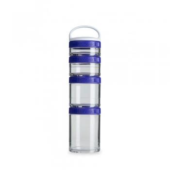 BlenderBottle GoStak Starter 4Pak, Contenedor de suplementos alimenticios con asa, morado, Pak de 4