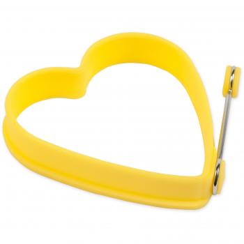 PINFI 81113 - Pack de 2 moldes de silicona para huevos fritos, en forma de corazón, color amarillo