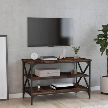 Mueble para TV de madera contrachapada 80x40x50 cm en color Negro, Roble Sonoma y Roble ahumado - Mesa de sofá, Mesa de Entrada para Salón, Consola de Entrada, Mueble Rec