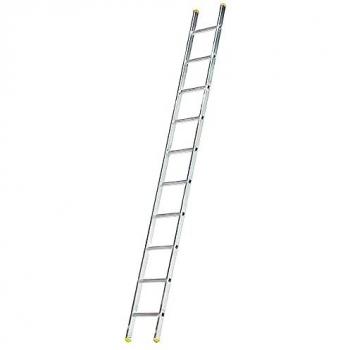 Escalera de Aluminio 1 Tramo, 10 Peldaños, Antideslizante, Resistente