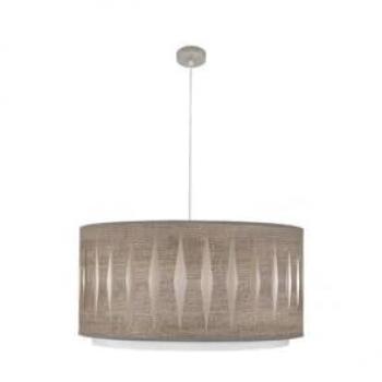 Lámpara Colgante Regulable Alexandra 3xE27 Cromo/Madera Negra 60x60 cm