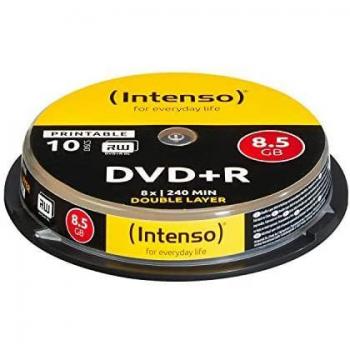 Intenso 1x10 DVD+R 8.5GB 8x Double Layer Printable Spindle Pack (10 Pieces)