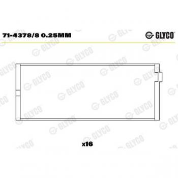 Cojinete de biela GLYCO 71-4378/8 0.25mm para LAND ROVER y MORGAN