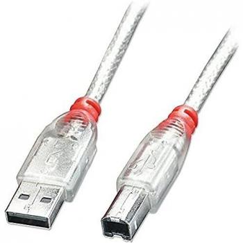 Lindy 2m USB 2.0 Type A to B Transparent Cable