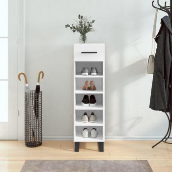 Zapatero blanco de madera multicapa 30x35x105 cm