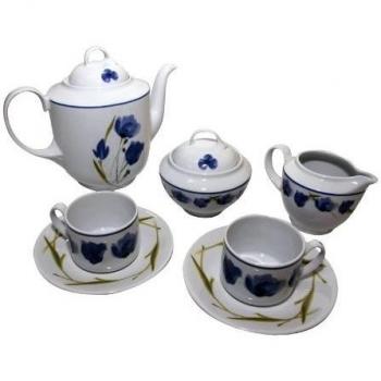 Santa Clara Aloia Campiña Amapola -  Juego de té 12 servicios, 27 piezas