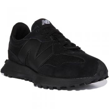 Zapatillas New Balance 327 para hombre, de piel, color negro, talla 38