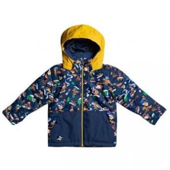 Chaqueta Quiksilver Little Mission azul amarillo infantil - 3, para nieve, niños de 2 a 7 años