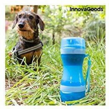 InnovaGoods Botella con Depósito De Agua Y Comida para Mascotas 2 En 1 Pettap 140 g