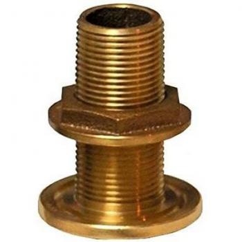 1/2 Inch NPS NPT Combo Bronze Thru-Hull Fitting with Nut - GROCO TH-500-W