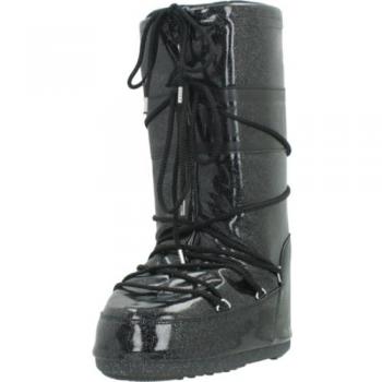Moon Boot Icon Glitter Winter Sneakers for Women, Black, Size 9 US