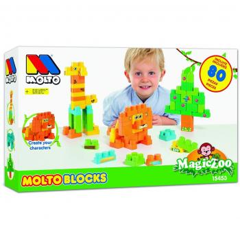 Molto - Blocks Magic Zoo, 80 piezas