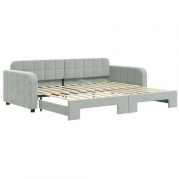 Sofá Cama Nido Terciopelo Gris Claro 90x200 cm
