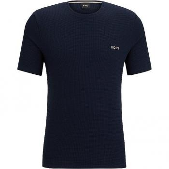 Camiseta de pijama de mujer BOSS en algodón con logo bordado tipo waffle