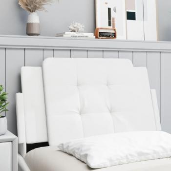 Almohada de cabecera blanca de 80 cm en cuero sintético, acolchado, material: cuero sintético, color: blanco
