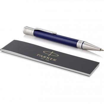Parker Duofold Classic, bolígrafo de color azul y negro, punta mediana y tinta negra