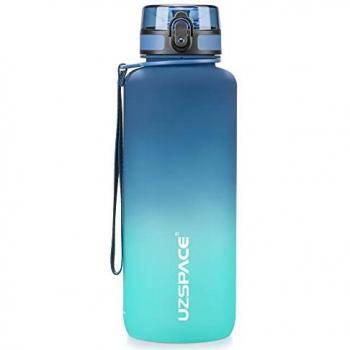 Botella Tritan Colorful Two Color Azul Oscuro/Claro 1500ml, Frosted, dimensiones 9x9x29 cm, sin BPA, ideal para deportes y actividades al aire libre
