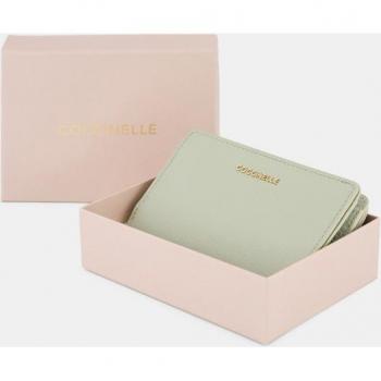 Cartera Metallic Soft Medium de piel verde agua E2MW511E701_G24