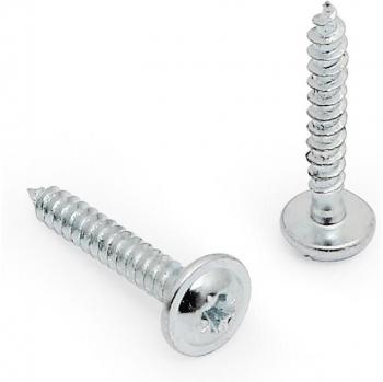 Tornillo tirador rosca madera cabeza ancha zincado, elegir largo, largo 20mm métrica M-4 (caja 8000 unidades)