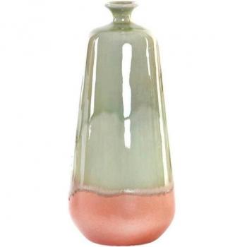 Jarrón de cerámica bicolor craquelado con diseño moderno y elegante