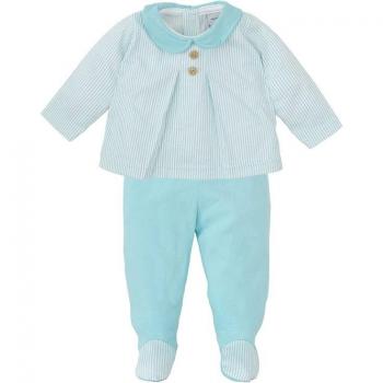 Conjunto de bebé niño de camiseta a rayas y polaina en color azul