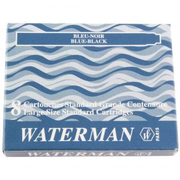 Waterman cartuchos de tinta para plumas estilográficas | largos | azul misterioso | paquete de 8