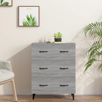 Aparador de madera contrachapada gris Sonoma 69,5x34x90 cm