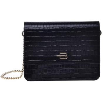 Baldinini Python Print Black Leather Crossbody Bag