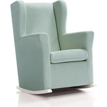 Sillón de lactancia SOGNO tapizado en tela verde-menta