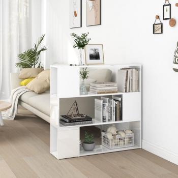 Estantería divisor de espacios blanco con brillo 100x24x94 cm