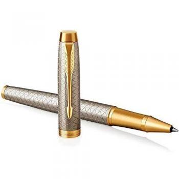 Parker IM - Bolígrafo Roller, Punto fino, color Plata
