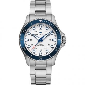 Hamilton Khaki Navy Scuba Automatic Watch 43mm Silver Dial Stainless Steel Bracelet