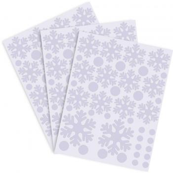 Sumind 126 Piezas de Copo de Nieve Pegatina de Ventana Decoraciones de Ventana de Navidad Invierno