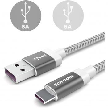 TUPower K34 USB tipo C cable 5A 0,3m corta Typ C Super-Charge para Huawei Mate 20 Pro 10 Pro P20 Pro P10 P9 Plus Honor View 10 Nylon