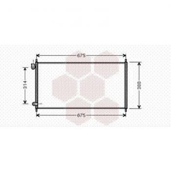 Condensador de aire acondicionado VAN WEZEL 25005185 para HONDA con secador, aluminio 650