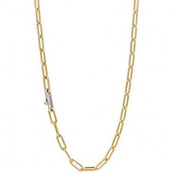 Collar Mujer Ti Sento 3947SY/48, joyería de la marca Ti Sento Milano, diseño elegante y moderno, fabricado en plata de ley con baño de oro amarillo de 18 quilates, incluye un colgante