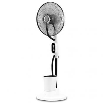 Ventilador Humificador de Pie Iceberg 80W con Nebulizador, 3 Velocidades, 3 Aspas y Tanque de Agua de 2,8L - Blanco/Negro
