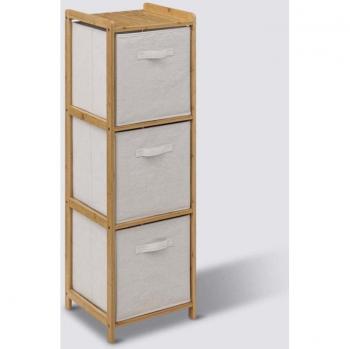 Estantería de almacenaje grande Tidy Box con 3 compartimentos y cestas de bambú marrón 5five