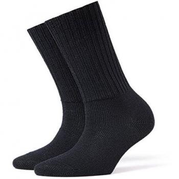 Burlington Plymouth Women's Navy Virgin Wool Turn Over Top Socks Size 36-41