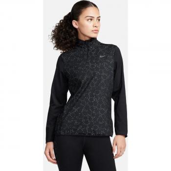 Camiseta de mujer Nike Swift Element con cremallera de 1/4 para running - Negro (XS)