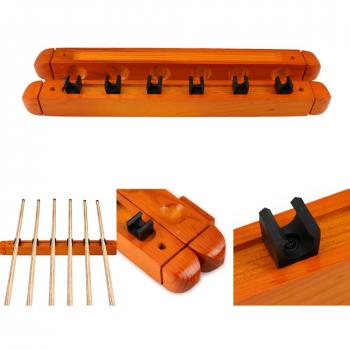 6 taco de billar montado en la pared madera billar/pool cue rack soporte para billar